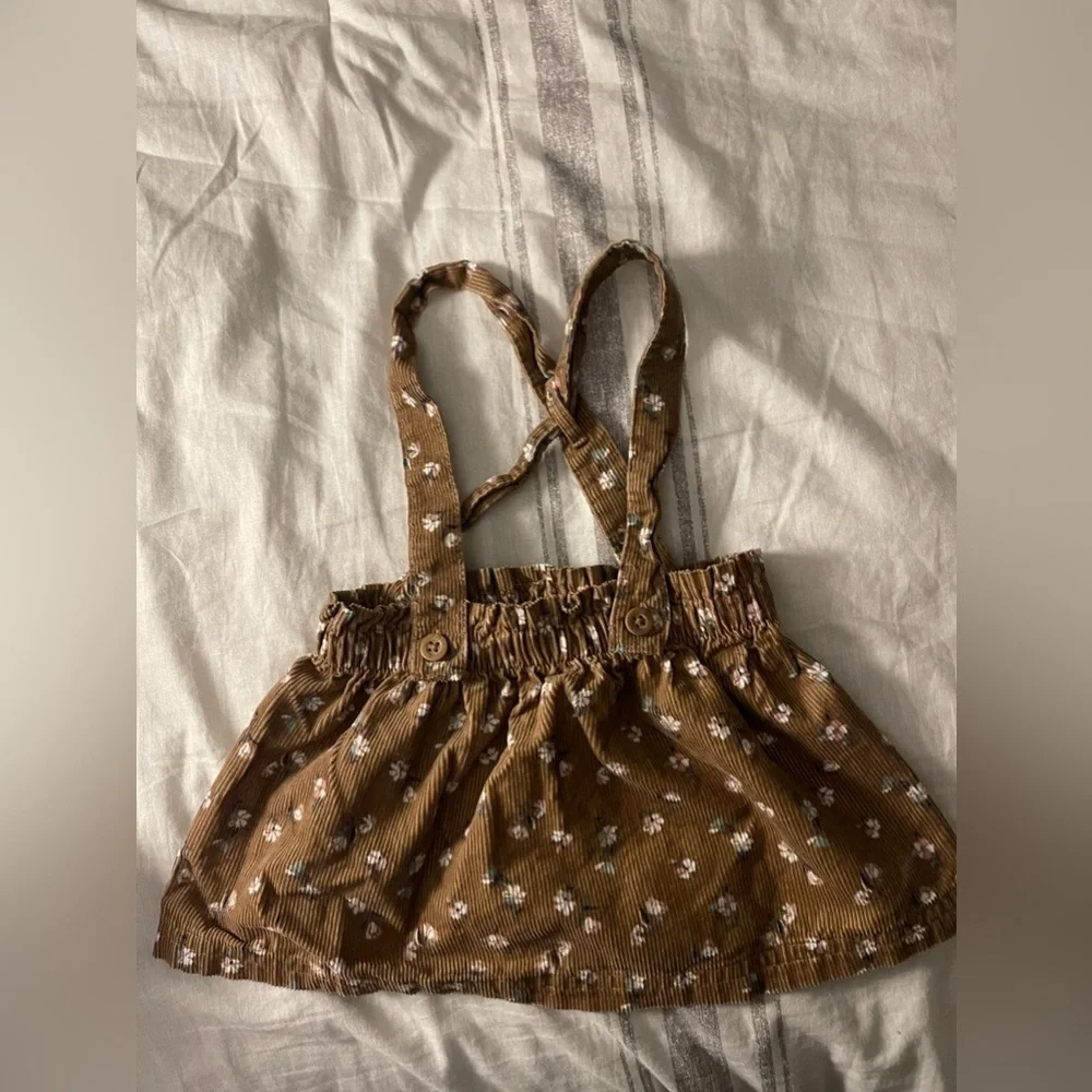 Carter’s | brown floral corduroy 3-piece dress outfit set | 6 mo